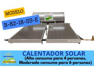 CALENTADOR SOLAR S/S 2 PLACAS PARA 4-6PERS., Universal Solar Fabrica, Ventas y Servicios  Puerto Rico