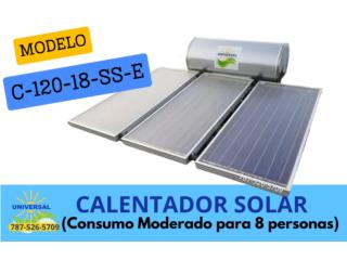 CALENTADOR SOLAR S/S 3 PLACAS PARA 8PERS., Universal Solar Fabrica, Ventas y Servicios  Puerto Rico