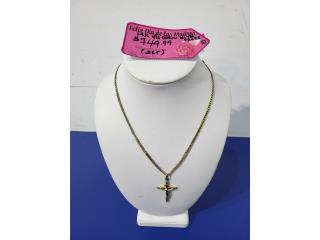 14K Y/G CHAIN WITH CROSS