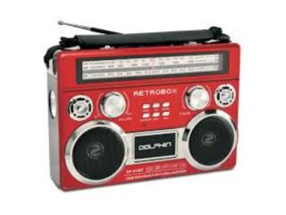 RADIO RETRO COLOR ROJO DOLPHIN , IBSTOREPR.COM  ( Escrbenos por texto ) Puerto Rico