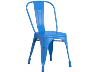 SILLA RETRO DE METAL COLOR AZUL, IBSTOREPR.COM  ( Escrbenos por texto ) Puerto Rico