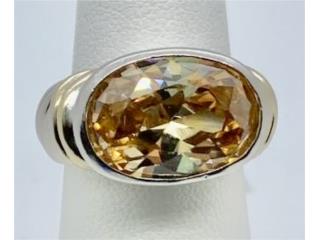 SORTIJA CITRINA PLATA 925, JOYERIA CARMEN Puerto Rico