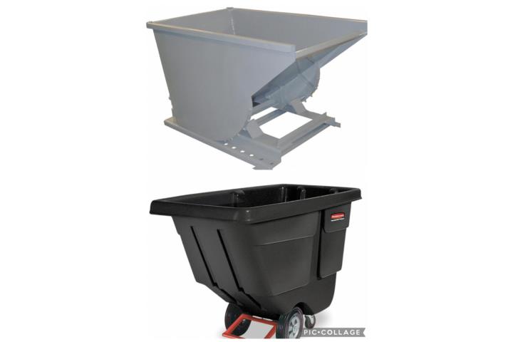 TILT TRUCKS AND DUMPING TRASH HOOPERS