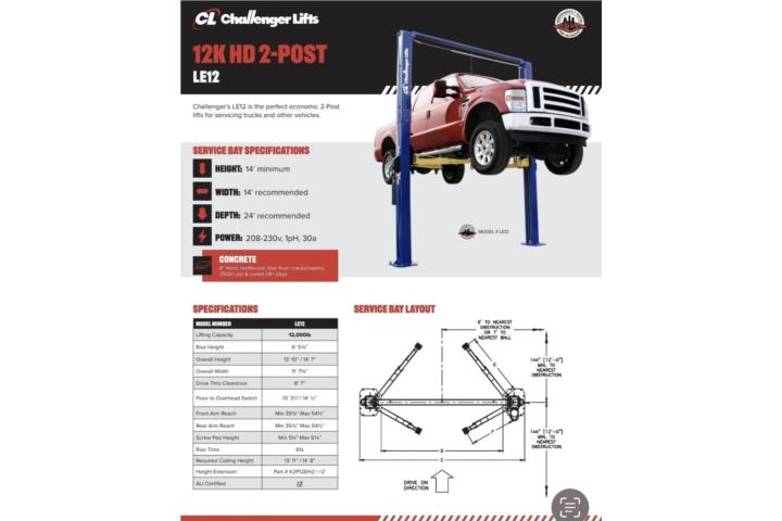 PINO 12,000 LBS 2 POSTES