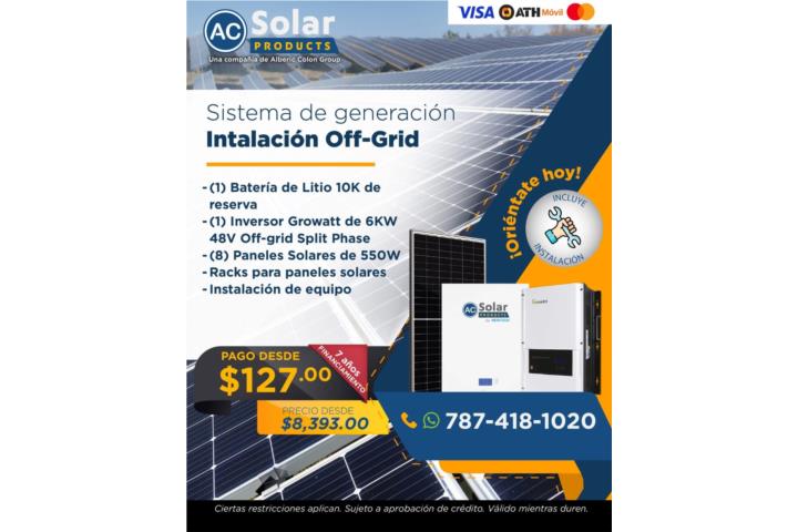 Sistema de generacion Intalacion Off-Grid