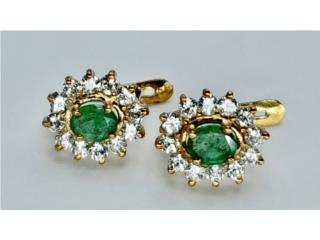 PANTALLAS ESMERALDAS 14KT, JOYERIA CARMEN  Puerto Rico