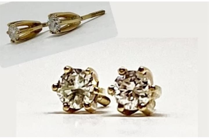 BROQUELES BRILLANTES 14KT