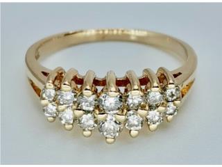 SORTIJA  BRILLANTES 14KT, JOYERIA CARMEN Puerto Rico