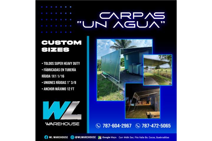 Carpas 1 agua / Carpas A la medida