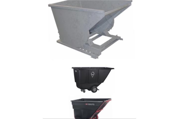 TILT TRUCKS AND DUMPING TRASH HOOPERS