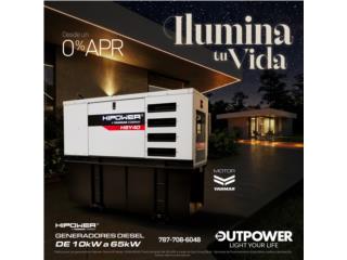 Generadores Hipower HSY Series 10KW-65KW , Outpower Energy Corp. Puerto Rico