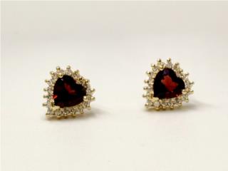PANTALLAS GRANATES 14KT, JOYERIA CARMEN  Puerto Rico