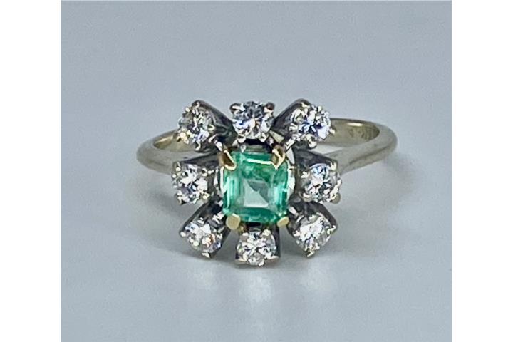 SORTIJA ESMERALDA 14KT
