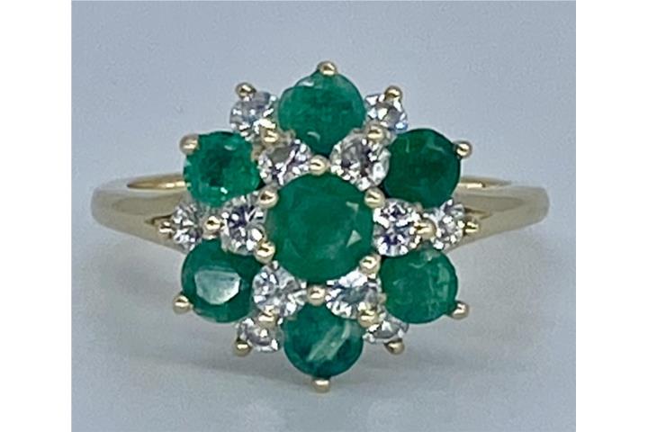 SORTIJA ESMERALDAS 14KT