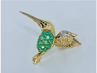 PRENDEDOR COLIBRI 14KT, JOYERIA CARMEN  Puerto Rico