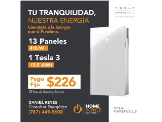 13 Paneles 410w  1 Tesla 3 13,5 KWH, Daniel Reyes - Home Power Puerto Rico