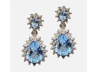 PANTALLAS AQUAMARINA 14KT, JOYERIA CARMEN Puerto Rico