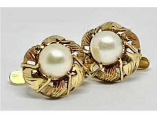 PANTALLAS PERLAS 18KT, JOYERIA CARMEN Puerto Rico