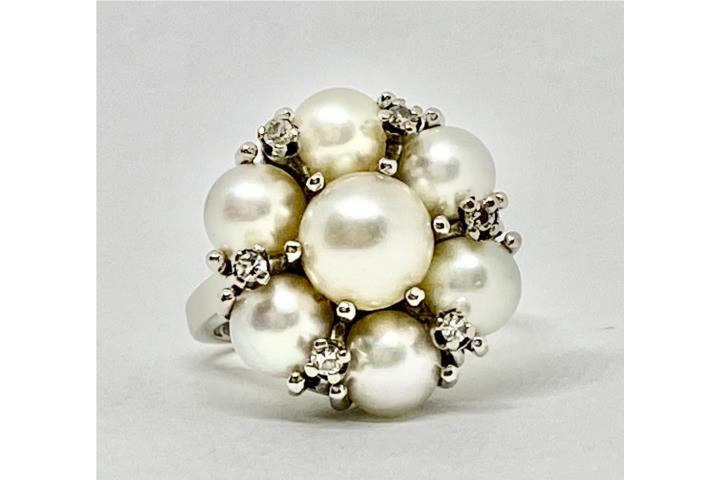 SORTIJA PERLA & BRILLANTES 14KT