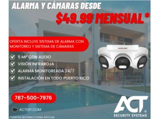 CAMARAS DE SEGURIDAD 5MP CON ALARMA DE ADT, ACT Security Systems Puerto Rico