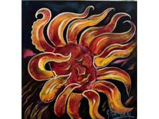 Artista: Waldy Graziani. Arte Pintura Girasol, DeLorean Fine Arts Gallery Puerto Rico