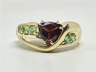 SORTIJA GRANATE 14KT