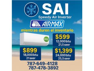 Airmax 12,000 desde $599, Speedy Air Conditioning Service Puerto Rico