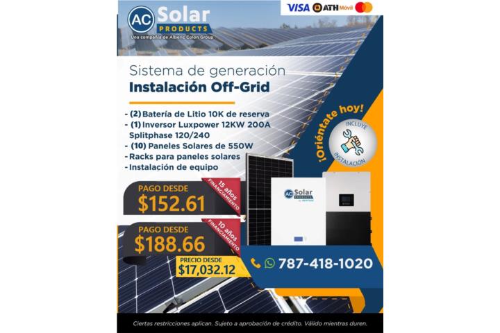 Sistema de generacion Intalacion Off-Grid