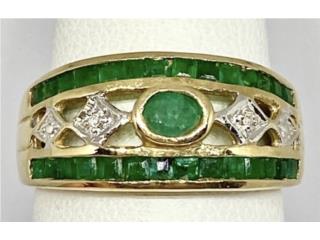 SORTIJA ESMERALDAS 14KT