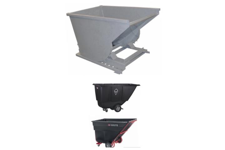 TILT TRUCKS AND DUMPING TRASH HOOPERS