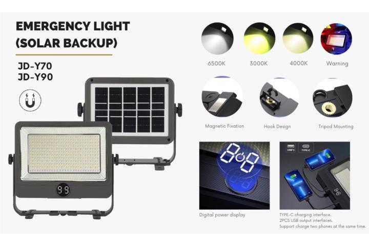 Lámpara solar con cargador de teléfono