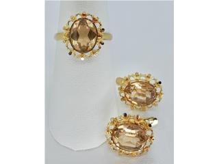 SET PANTALLAS & SORTIJA 18KT, JOYERIA CARMEN Puerto Rico
