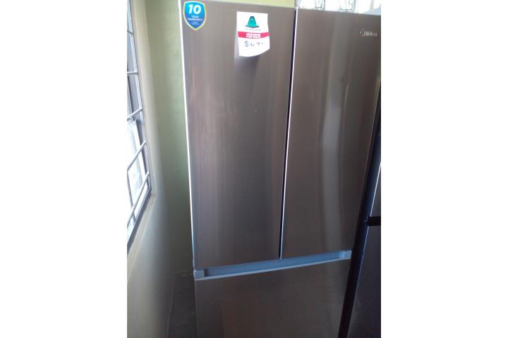 Nevera midea 3 puertas en stainless steel