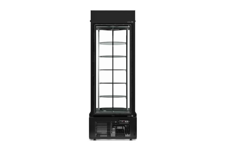 Vitrina vertical giratoria con luces LED