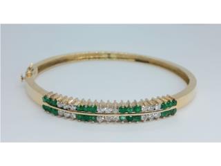 PULSERA BRILLANTES - ESMERALDAS  18KT