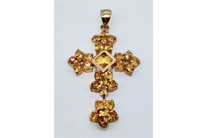 CRUZ TOPACIO CLARO 14KT