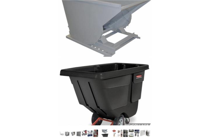 TILT TRUCKS AND DUMPING TRASH HOOPERS