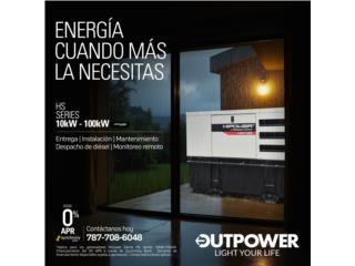 Generadores Hipower HS Series 10KW-100KW, Outpower Energy Corp. Puerto Rico