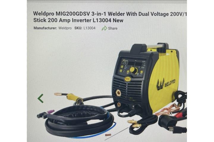 3-1 TIG MIG STICK INVERTER 200AMP