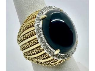 SORTIJA ONYX BRILLANTES 14KT, JOYERIA CARMEN  Puerto Rico