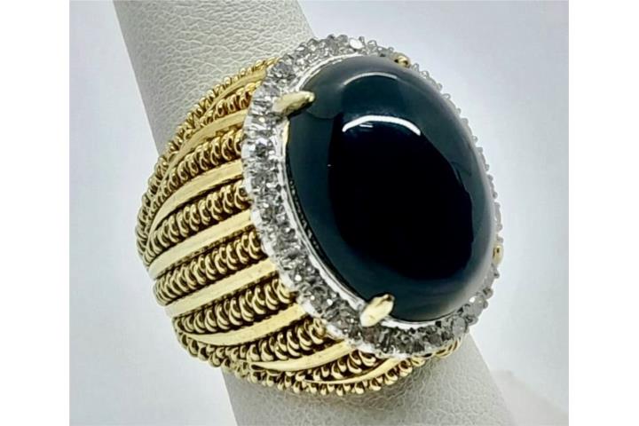 SORTIJA ONYX BRILLANTES 14KT