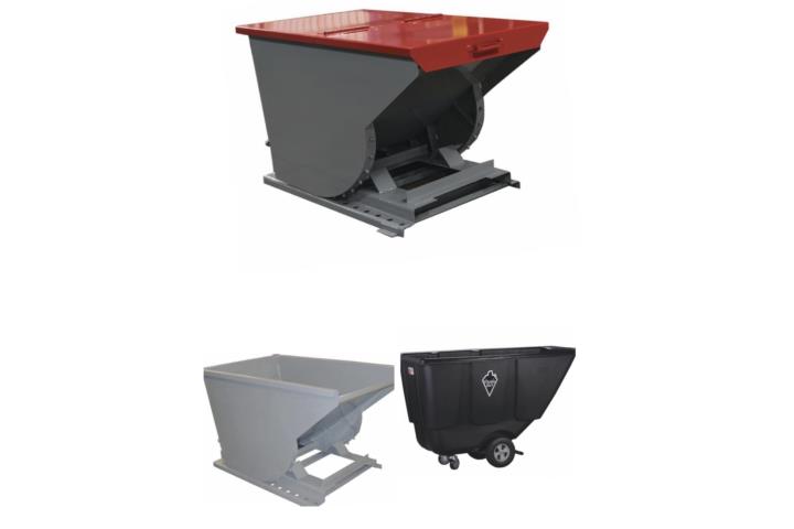 TILT TRUCKS AND DUMPING TRASH HOOPERS