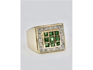 SORTIJA ESMERALDAS 14KT