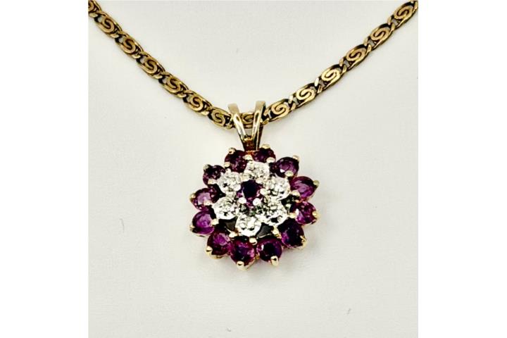 COLGANTE RUBIES 14KT