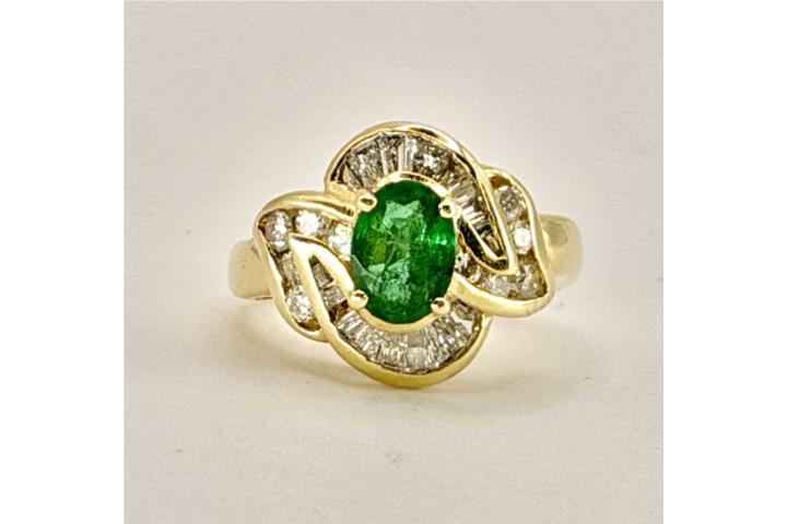 SORTIJA ESMERALDA BRILLANTES 14KT