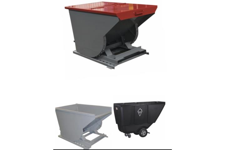 TILT TRUCKS AND DUMPING TRASH HOOPERS