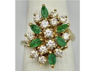 SORTIJA ESMERALDAS 14KT