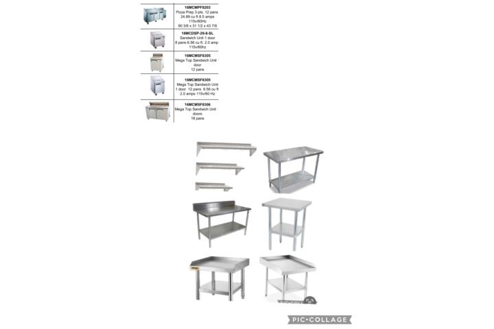 PIZZA PRE,SANDWICH UNIT/TABLILLAS Y MESAS