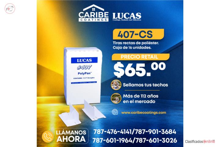 LUCAS 407-CS Tiras rectas de poliéster $65, Puerto Rico
