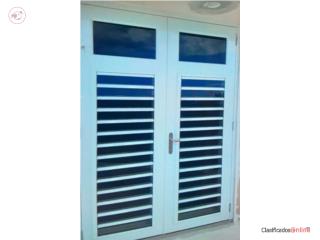Puertas Dobles con Ventanas 60x84, #1 ME WINDOWS & DOORS Puerto Rico
